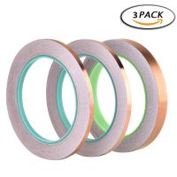 Copper Foil Tape  3Pcs Double Conductive Adhesive 22 Yards for EMI Shielding Slug Repellent Electrical Repairs (5mm/ 8mm/ 15mm)