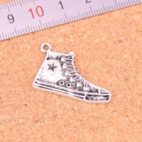 48Pcs Antique Silver Plated basketball shoes Charms Diy Handmade Jewelry Findings Accessories 30mm