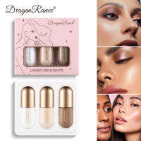 Dragon Ranee 3ชิ้น Highlighter Cair แต่งหน้าแวววาวคอนทัวร์ใบหน้าหนอนไหมประกายระยิบระยับแต่งหน้าไฮไลต์