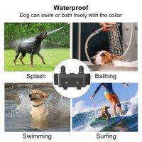 ปลอกคอฝึกสุนัขไฟฟ้า Anti-Barking Waterproof 1000M Remote Light Vition Sound Shock Bark Deterrents With Back Splint