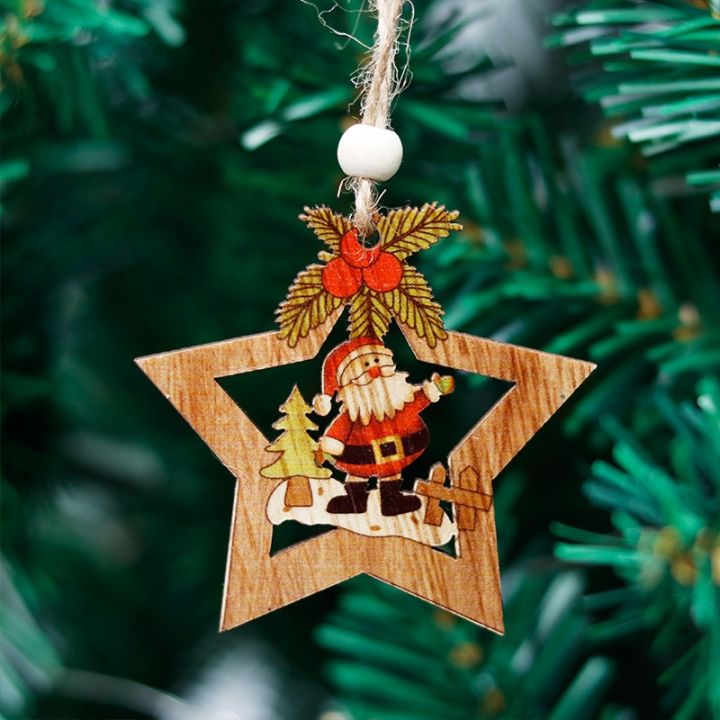cod-cross-border-spot-decorations-log-creative-painted-old-man-snowman-wooden-ornaments-tree-pendant
