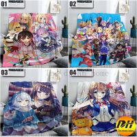 2023 in stock hololive Flannel Fleece Blankets  3D printed cartoon Throw Blanket Plush Blanket Sofa Bed Knee blanket Warm Cozy，Contact the seller to customize the pattern for free