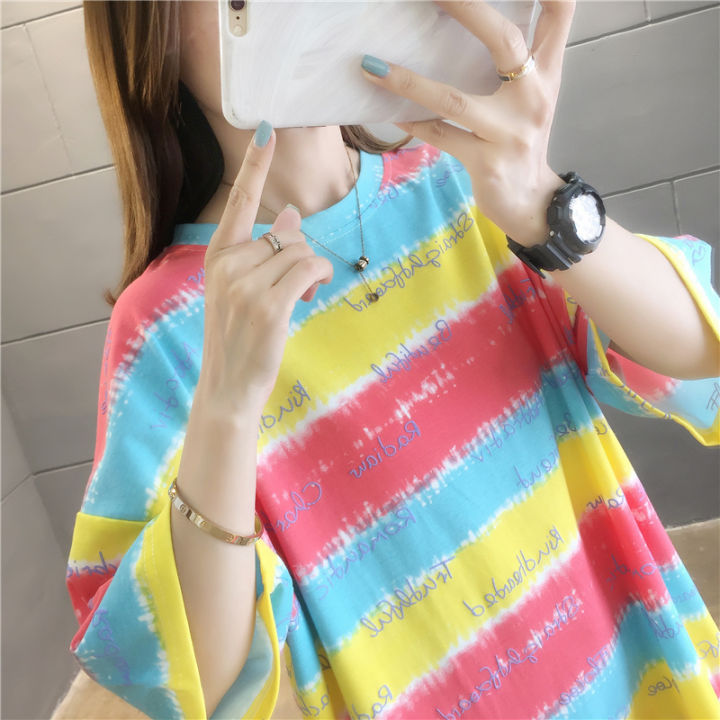 2021-summer-new-couple-womens-clothing-korean-style-loose-half-sleeve-net-red-top-clothes-ins-style-short-sleeve-t-t-shirt