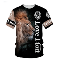 2023 NEW Lion 3d Graphic Printed Mens Summer T-shirt Fashion Pullover Casual Sleeve Shorts Mens Top fashion t-shirt