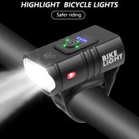 LED Bicycle Light 10W 800LM USB Rechargeable Power Display MTB Mountain Road Bike Front Lamp Flashlight Cycling Equipment Lights Reflectors