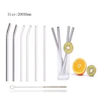 Glass /Stainless steel Straws Eco Friendly Reusable Drinking Straw for Smoothies Cocktails Bar Accessories with Brushes