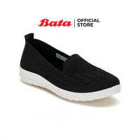 BATA บาจา รองเท้า Slip On รองเท้าผ้าใบไม่มีเชือก รองเท้าใส่เดิน ผ้าถัก knit ระบายอากาศ รองเท้าแบบสวม สำหรับผู้หญิง รุ่น LAUREN สีดำ 5516621