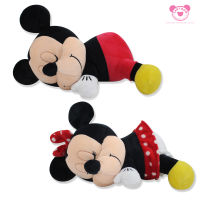 Disney ตุ๊กตามิกกี้เม้าส์ &amp; มินนี่เม้าส์ ขนาด 12 นิ้ว นอนหมอบหลับตา (สินค้าลิขสิทธิ์แท้ จากโรงงานผู้ผลิต)