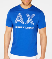 Armani Exchange แฟชั่นของผู้ชายกราฟิกเสื้อยืดพิมพ์ O-Neck ลำลองแขนสั้นผ้าฝ้าย100% [อื่นๆสีสามารถปรับแต่ง]