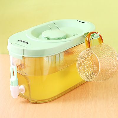 【CC】☞  4L Plastic Drinks Dispenser with Faucet Refrigerator Juice Beer Containers Large-capacity Supplies for