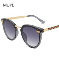 2023 New Fashion Brand Design Lady Cat Eye Sunglasses Women Men Vintage Small Bee Frame Mirror Sun Glasses For Female UV400 Cycling Sunglasses