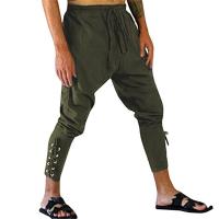 Spring/Summer Mens Casual Pants Lace Up Leggings Cotton Linen Pants Retro Design Mens Pants Mens Clothing Designer Pants