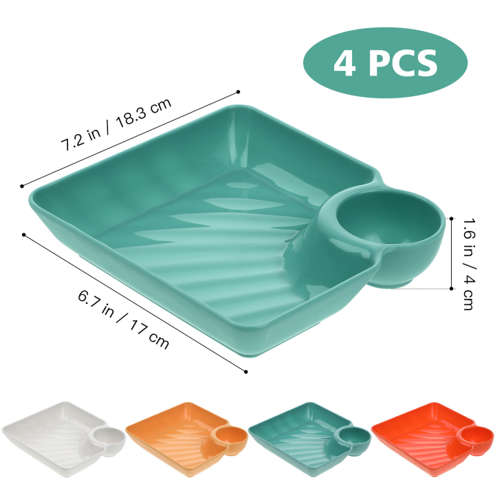 platter-chips-dip-ถาดเสิร์ฟจาน-square-dumpling-plates-ที่ใส่ซอสจานอาหารพลาสติก