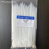 4x150Self-locking plastic nylon cable tie 100 pieces white cable tie fastening ring 3.6x150 industrial cable tie cable tie set