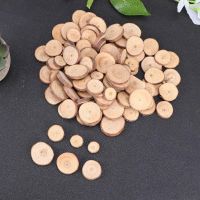 【YF】▬  100pcs Round Unfinished Wood Slices Discs Crafts With Bark Log Wedding A35