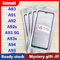 Salmatt กระจกด้านนอกหน้าจอด้านหน้ามีกาวโอก้าสำหรับ OPPO A83/A91/A92/A92s/A93 5G/A93s/A94/A95หน้าจอ LCD ตัวเปลี่ยนกระจกด้านนอกสัมผัส