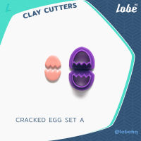 Cracked Egg Set A Clay Cutter/ Clay Tools/ Clay Earring Cutter/ Plastic Polymer Cutter/ Polymer Clay Cutter/รูปทรงไข่อีสเตอร์ A/ แม่พิมพ์กดดินโพลิเมอร์ทำต่างหู