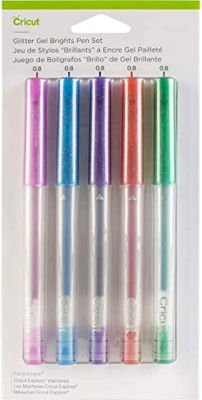 Cricut Glitter Gel Pen Set, Brights, 5 Pack, Multicolor