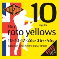 โปรโมชั่นประจำเดือนนี้!!! สายกีต้าร์ Rotosound R10 Roto Yellows Regular Electric Guitar Strings 10-46 (ใหม่ล่าสุด) สายกีต้าร์ สายกีต้าร์โปร่ง สายกีต้าร์ไฟฟ้า อะไหล่กีต้าร์