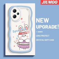 เคส JIUMOO สำหรับ Xiaomi Poco X5 5G Redmi Note 12 5G Note 12 Pro 5G Redmi เคส12C การ์ตูนกระต่ายกีฬาแฟชั่นความคิดสร้างสรรค์ครีมขอบเคสโทรศัพท์แบบใสเลนส์กล้องถ่ายรูปเคสป้องกันทนแรงกระแทกซิลิโคนนิ่มใสน่ารัก