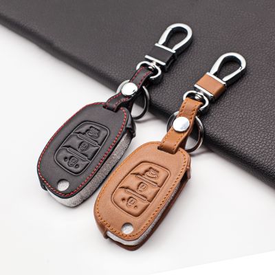 ❃✒◙ New ! 3 Button Carrying leather car key cover For Hyundai Tucson Creta ix25 i10 i20 i30 IX35 IX45 Verna Mistra Elantra 2015-2018