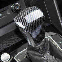 LHD รถคาร์บอนไฟเบอร์เกียร์ Shift Lever Knob Trim ABS สำหรับ Volkswagen VW TIGUAN L X PHIDEON X อุปกรณ์เสริม2017-2023