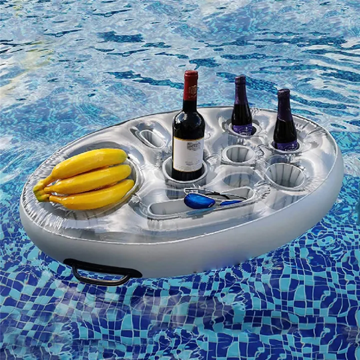 Inflatable Pool Floating Drink Holder with 8 Holes Large Capacity Drink