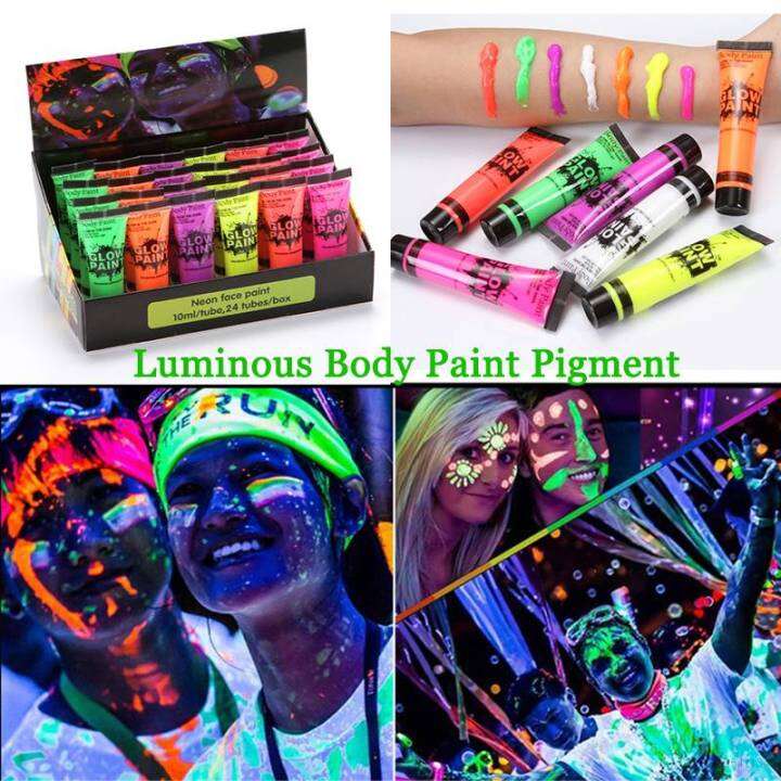 LZ1997 Halloween Face Body Paint Pigment Luminous UV Fluorescence 25ML ...