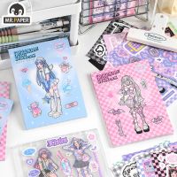 Mr.Paper 2Design 20Pcs/bag Cute Stickers Cartoon Girl Self-adhesive Diary Handbook DIY Collage Korean Stationery Kawaii Stickers