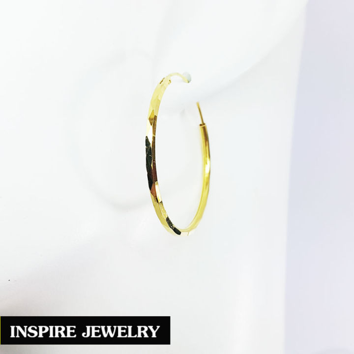 inspire-jewelry-ต่างหูทองตอกลาย-ต่างหูแบบต่างๆ-ห่วง-ปักก้าน-ห่วง-earring-with-gold-plated-gold