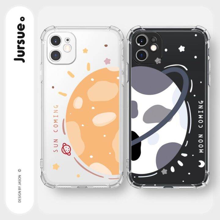 jursue-เคสคู่-เคสไอโฟน-คู่รัก-กันกระแทกซิลิโคนนุ่มใสการ์ตูนตลก-เคสโทรศัพท์-iphone-13-12-11-pro-max-se-2020-x-xr-xs-8-7-6-6s-plus-พลัส-y1263