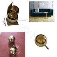 2Pcs/Lot Gold Furniture TV Cabinet Sofa Ball Feet LegGolden ball sofa leg round metal hollow ball hardware feet Furniture Protectors Replacement Parts