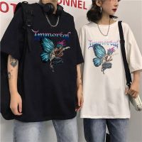 Butterfly Skeleton Oversized T Shirt Men Graffiti Punk Printed Goth Tees 100% Cotton Hip Hop 2022 Summer Streetwear Women Unisex| |   - AliExpress