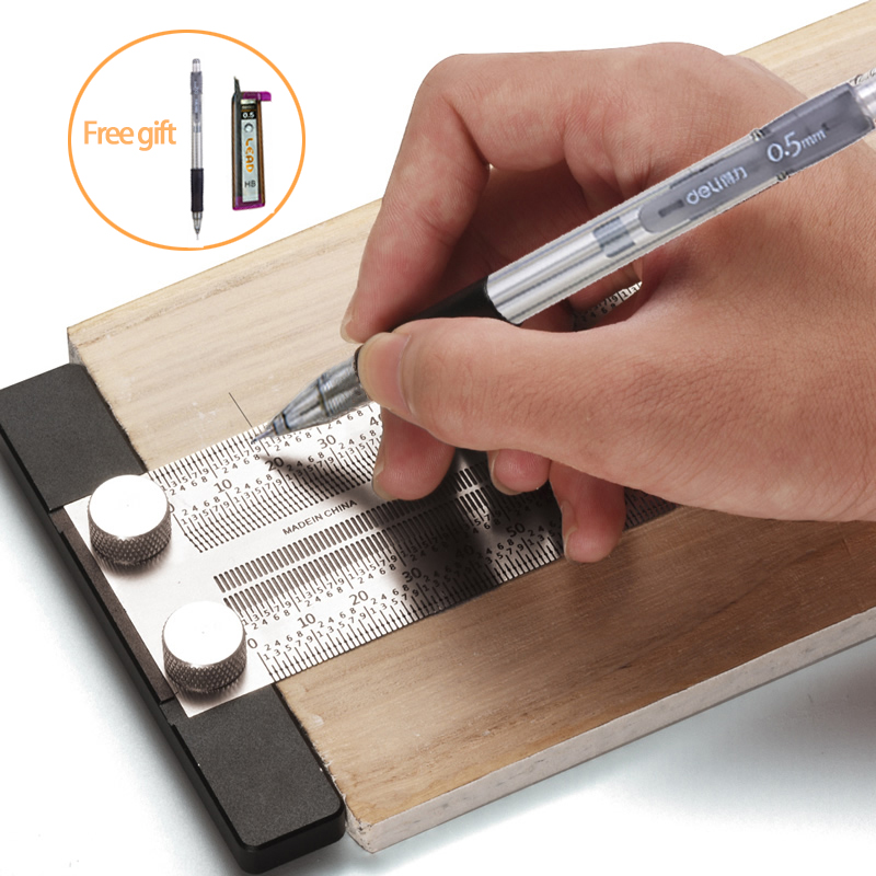 Ultra Precision Stainless Steel T-Type Ruler Scribing Gauge DIY Tool Woodworking 