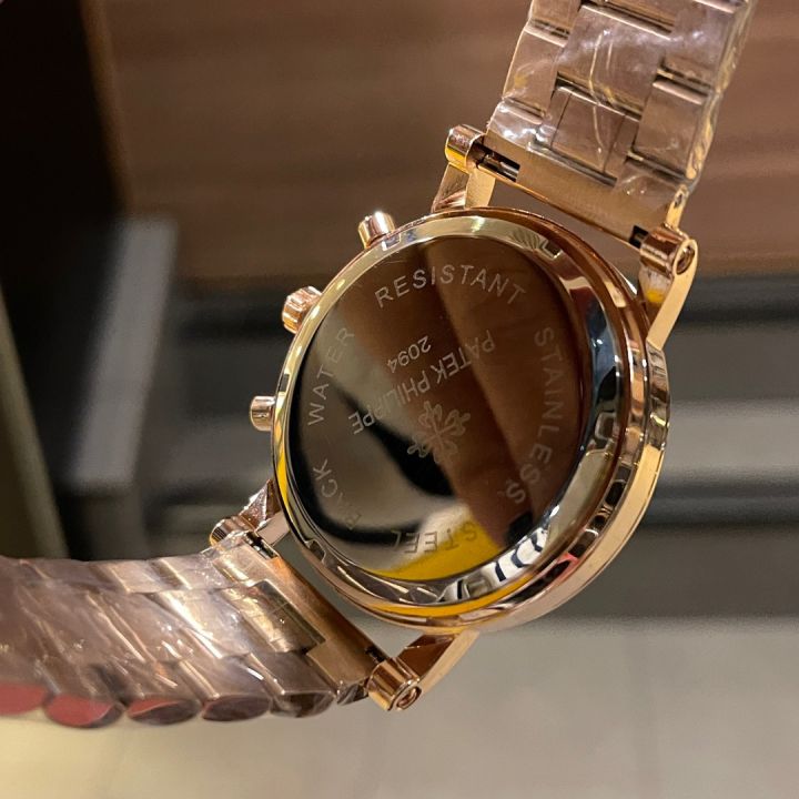 นาฬิกา-ดั้งเดิมนาฬิกาข้อมือผู้ชายนาฬิกาทองคุณภาพสูงสำหรับทุกเพศนาฬิกาควอตซ์ฟังก์ชั่นเต็มรูปแบบ