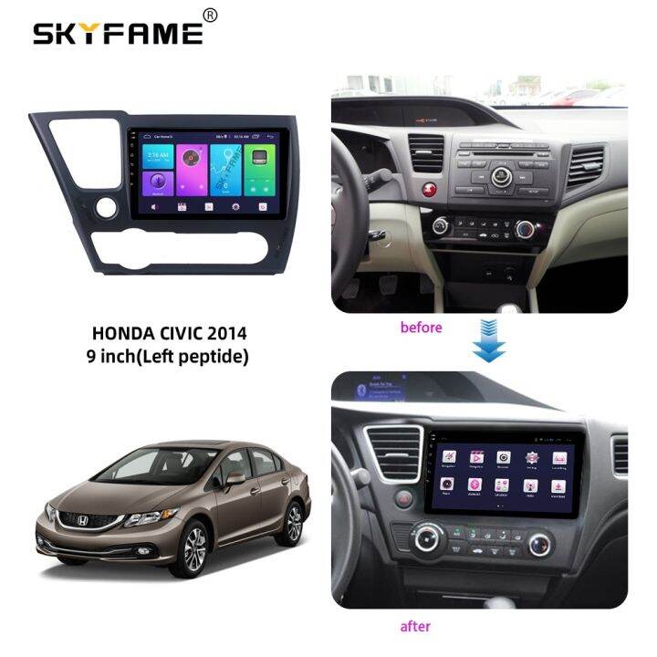 skyfame-car-frame-fascia-adapter-canbus-box-decoder-for-honda-civic-us-2014-android-big-screen-dash-fitting-panel-kit