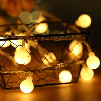 Hot LSDM ใหม่ปี1.5234510M LED Holiday Fairy Garland Ball String ไฟ Globe งานแต่งงานตกแต่งบ้านแบตเตอรี่เชือกไฟ