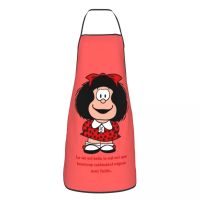 Kawaii Mafalda Apron for Women Men Unisex Bib Quino Argentina Cartoon Cooking Kitchen Tablier Cuisine Chef Gardening