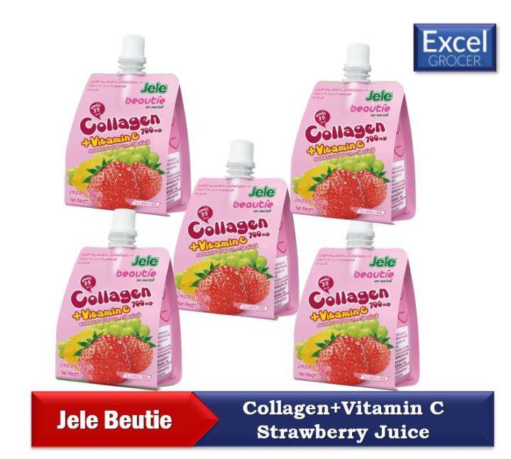 Jele Beautie Collagen + Vitamin C (Strawberry) (5 Pack x 150g) Lazada
