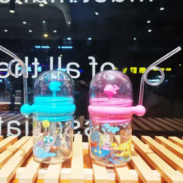 260ml Whale Water Cups Children Water Spray Cup Baby Feeding Straw