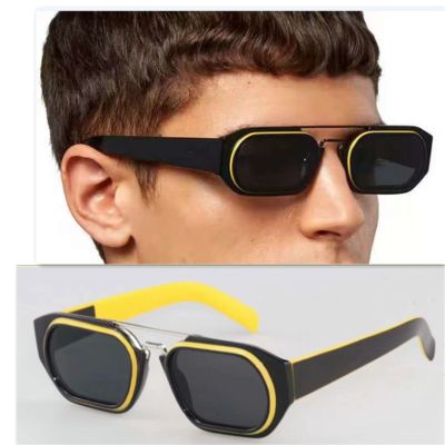 2022 new rectangular sunglasses men Two-tone small square glasses The same sun-shading mirror of the star