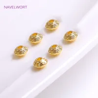 【YF】✕❅  18K Gold Plating Round Stamped Bead Spacer Beads Fashion Necklace Making Crafts Wholesale