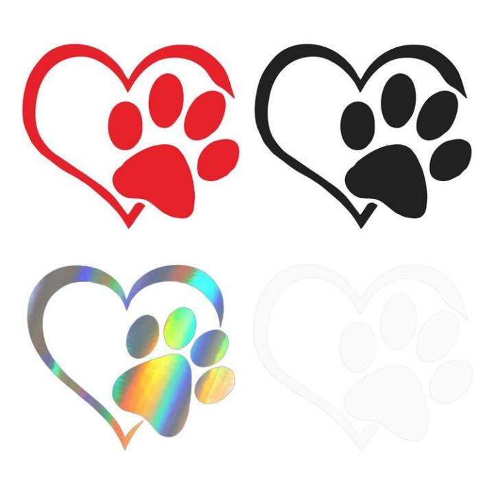 heart-decals-for-cars-waterproof-automotive-dog-paw-print-stickers-footprint-decals-for-trucks-walls-hotels-decoration-cute-love-stickers-for-restaurants-window-laptops-greater