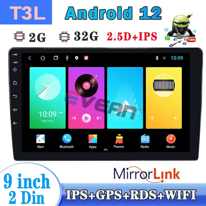 T3L 9inch Android 12 Car Radio Android Car Multimedia Player GPS