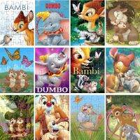 Bambi จิ๊กซอว์ดัมโบ้35ชิ้นของตัวต่อสำหรับเด็กไม้ขนาดเล็กคู่มือของเล่นใช้การบีบอัดเกมหน่วยข่าวกรอง