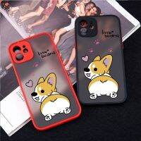 เคสโทรศัพท์การ์ตูนสุนัข Corgi,สำหรับ Iphone 13 11 Pro 12 XS MAX XR 7X6 8Plus เคสใสแข็งลายหัวใจรักน่ารักผิวด้าน Capa