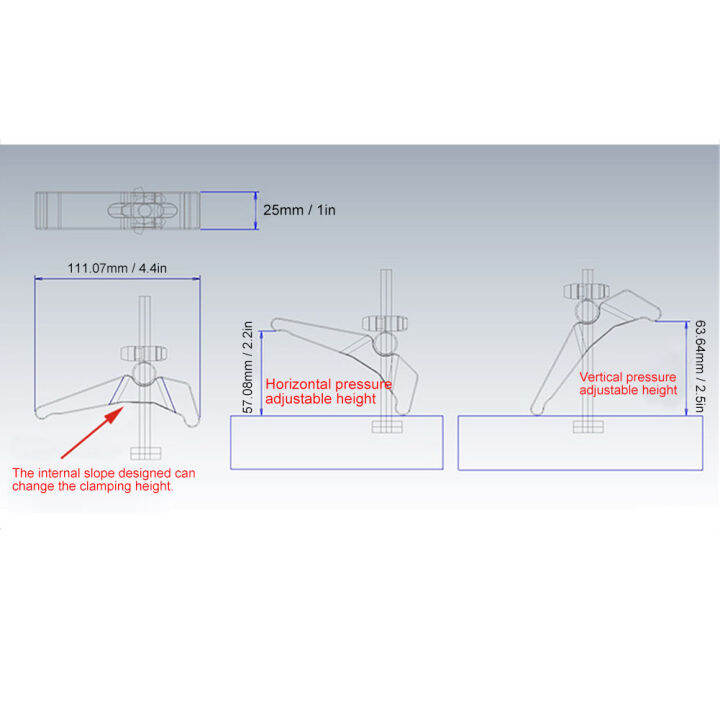 งานไม้ถือแคลมป์ด่วนรักษาการด่วนอลูมิเนียมอัลลอยด์สล็อตตำแหน่ง-limiter-fixed-tool