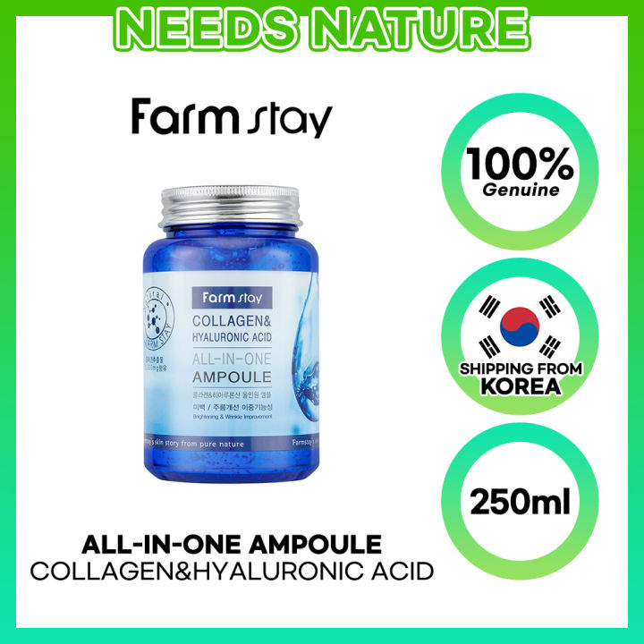 [FARMSTAY] Collagen & Hyaluronic Acid AllinOne Ampoule 250ml Lazada