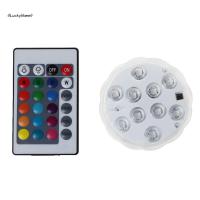 11UA Submersible LED Light With Remote Controller Waterproof RGB Multi-color 10-LED L