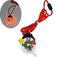 เครื่องประดับคริสต์มาสเย็น LED สร้อยคอจี้ตุ๊กตาหิมะเล็กๆน้อยๆของขวัญคริสต์มาสสร้อยคอเรืองแสง
